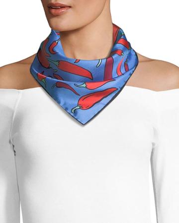 Mini Square Silk Twill Chilies
