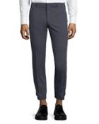 Ankle-cuff Cotton-blend Tapered-leg Pants
