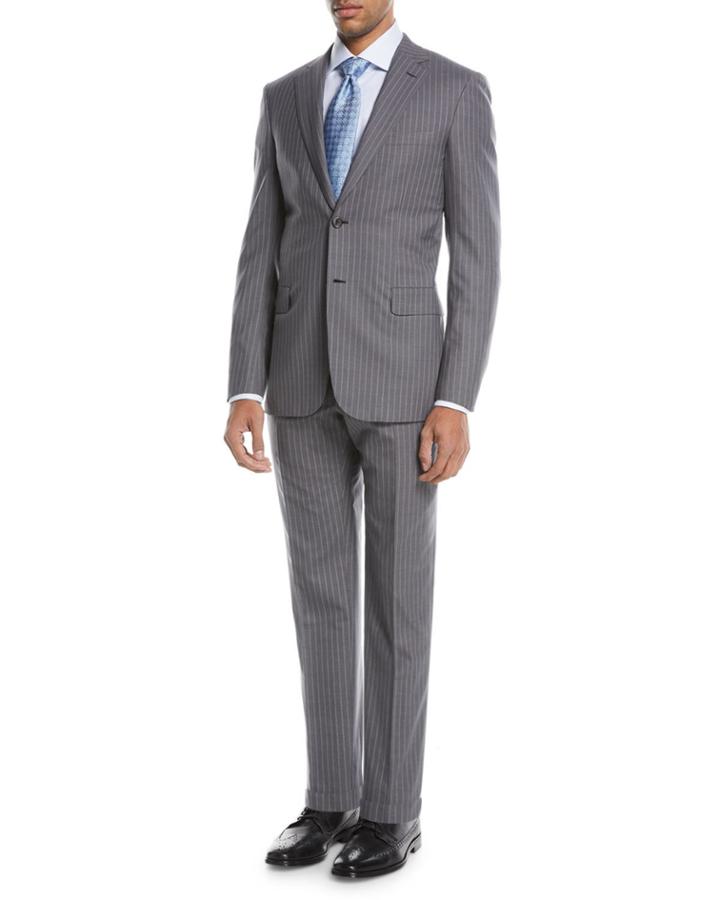 Super 150s Wool Twin-stripe Two-piece