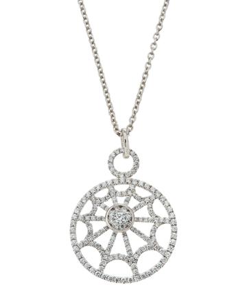 18k White Gold Diamond Web Necklace