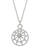 18k White Gold Diamond Web Necklace