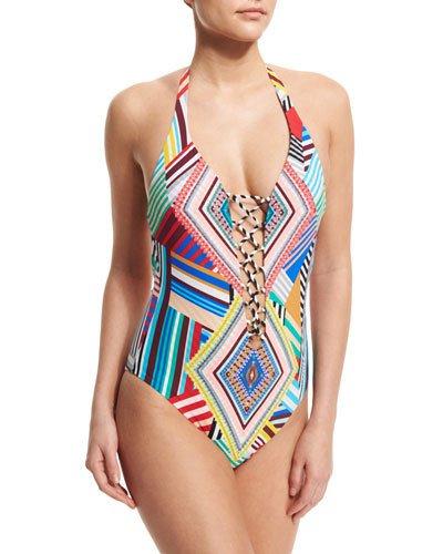 Mediterranean Vacation Printed One-piece