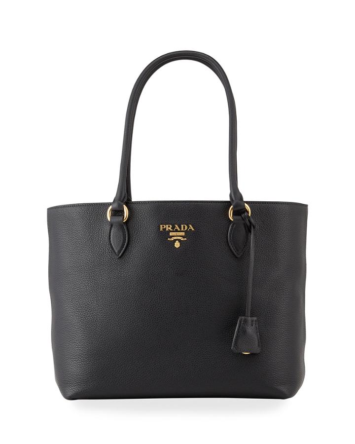 Pebble Leather Top-handle Tote Bag