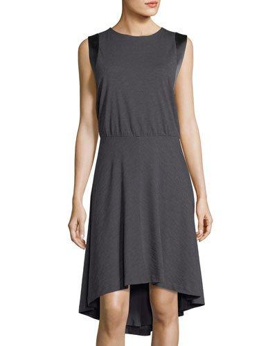 Silk-trim Wool-blend Dress