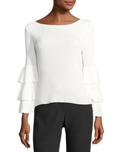 Tiered-sleeve Knit Blouse