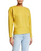 Dolman-sleeve Ribbed Popover Top