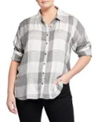 Plus Size Plaid High-low