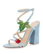 Cherry Denim Strappy 100mm