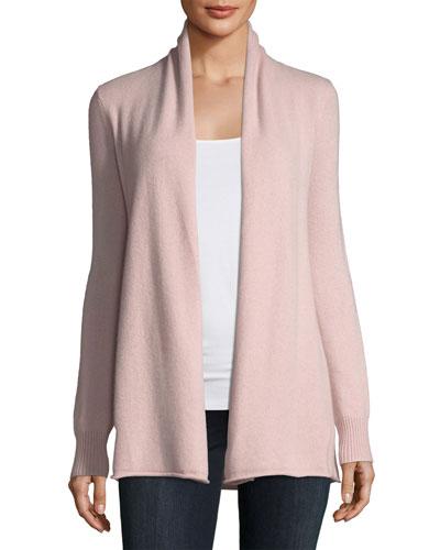 Cashmere Open-front Cardigan, Pink