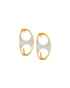 22k Tuxedo Pav&eacute; Half Hoop Earrings