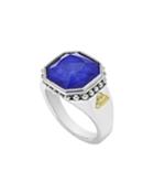 Lagos 14mm Sterling Silver Lapis Rocks Ring, Women's