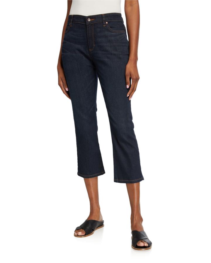 Coated Stretch-denim Cropped Flare Jeans