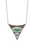 Green Emerald & Champagne Diamond Statement Necklace