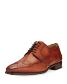 Leather Brogue Wing-tip Oxford, Brown
