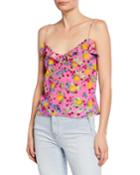 Ani Printed Spaghetti-strap Ruffle Cami