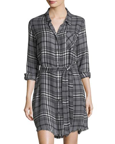 Olsen Button-front Frayed-hem