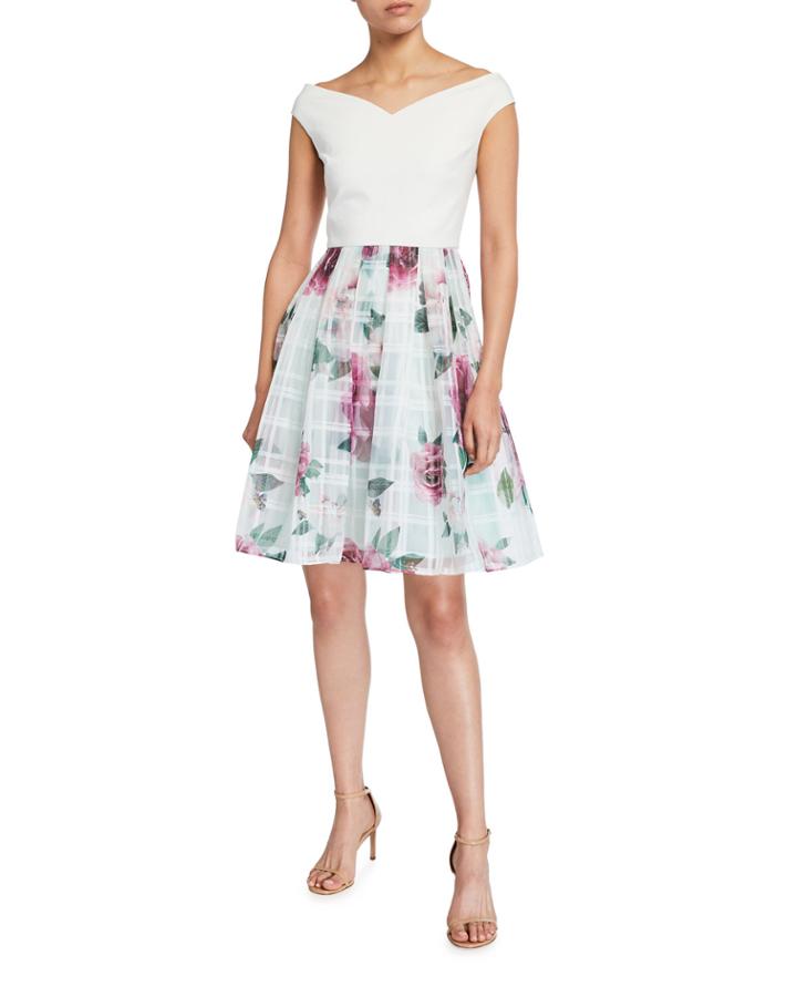 Magnificent Print Bardot Dress
