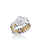 Triple-row Micro-cable Pave Diamond Ring,