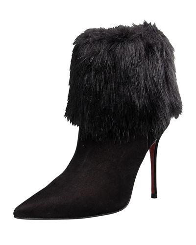 Lexie Leather Faux-fur Bootie