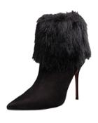 Lexie Leather Faux-fur Bootie