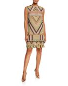 Geometric Macrame Shift Dress,