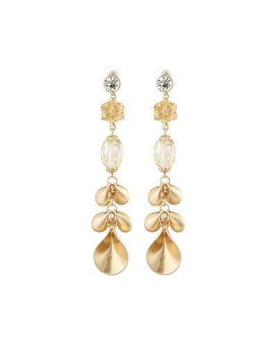 Crystal & Petal Dangle Earrings