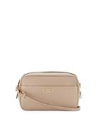 Saffiano Zip-around Crossbody Bag, Beige