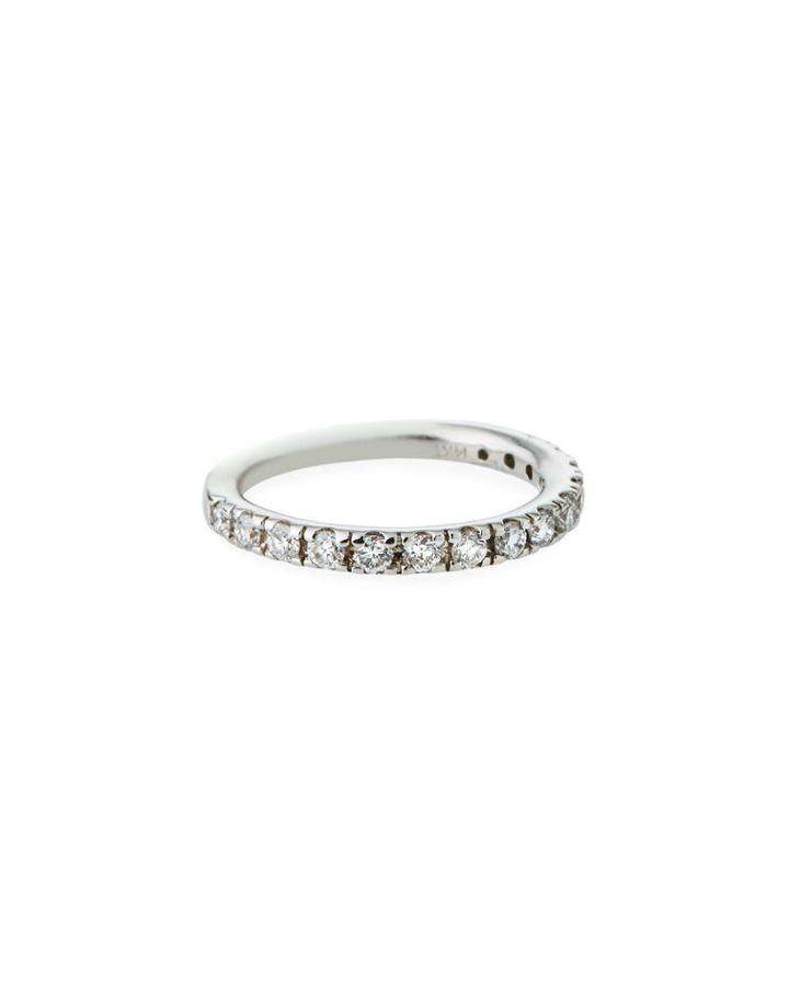 18k White Gold Diamond Halfway Ring,