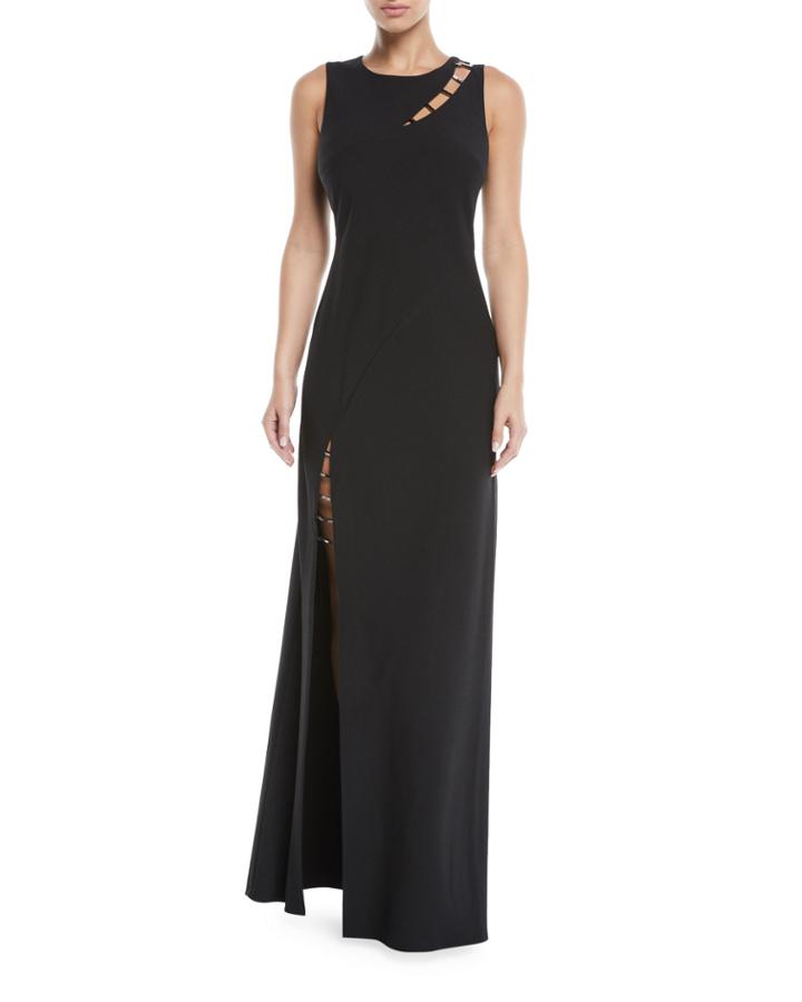 Ladder-inset Evening Gown