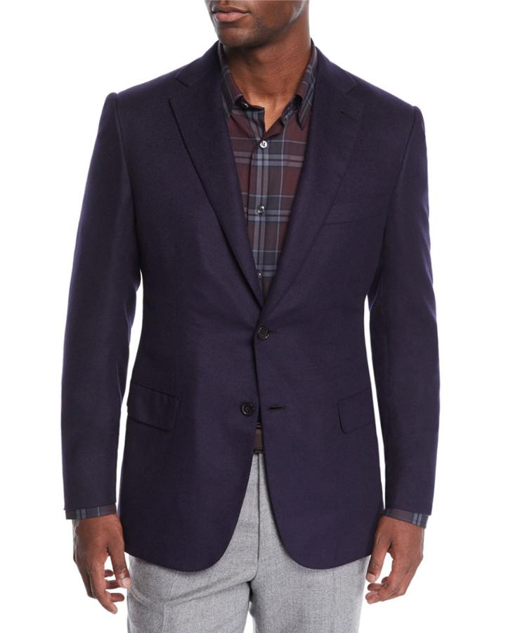 Men's Silk-cashmere Two-button Jacket