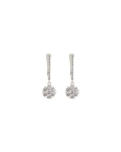 18k White Gold Colorless Diamond Dangle Earrings