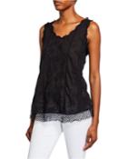 Quynn Embroidered Voile Scoop-neck Tank