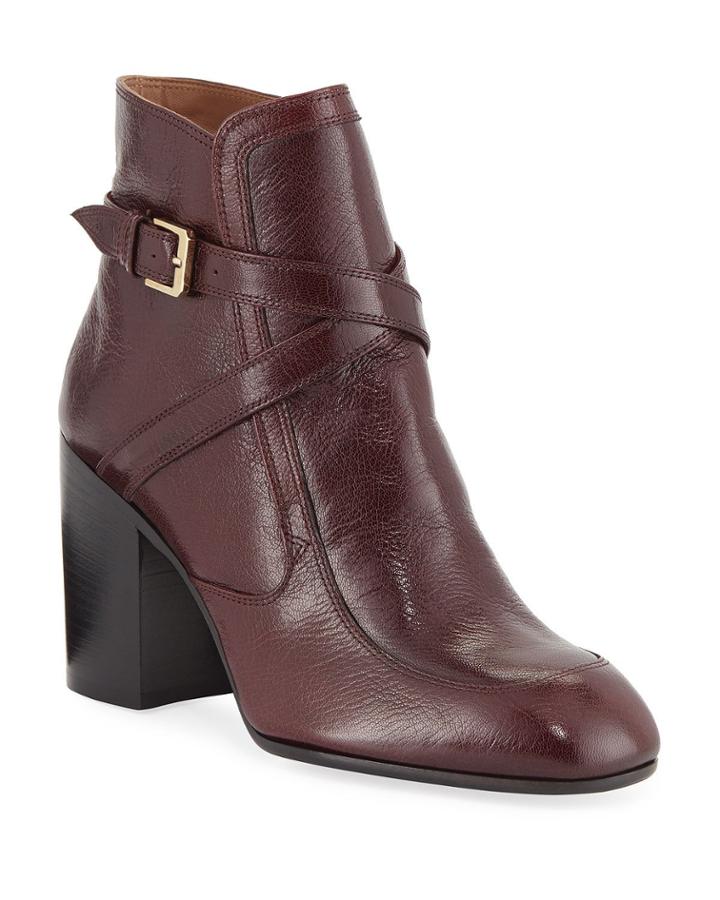 Tonia Crisscross Leather Booties
