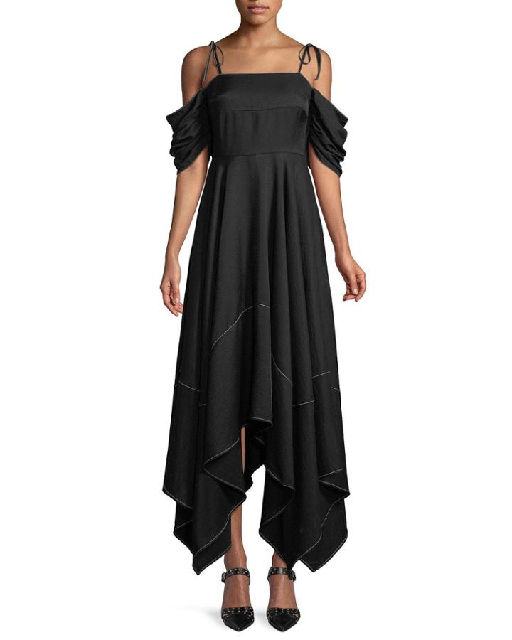 Audrey Cold-shoulder Asymmetric Dress