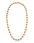 Long Oval Crystal Necklace, Brown