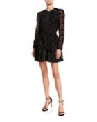 Burnout Velvet Ruffle Dress