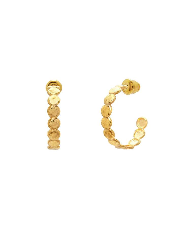 Spell Pebble 22k Lentil Hoop Earrings