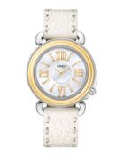 37mm Selleria 18k Leather Watch, Yellow Gold