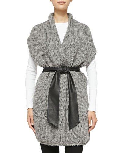 Short-sleeve Cardigan W/ Faux