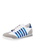 Men's Contrast-stripe Canvas & Leather