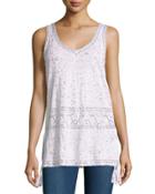 Garen Linen Sequined Tank, Gray