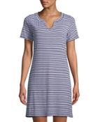 Short-sleeve Striped Jersey Dress
