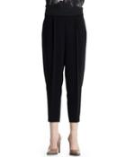 Charlotte Clean Front Stretch Cady Ankle Pants, Black