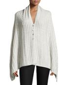 Cashmere-blend Button-front Poncho