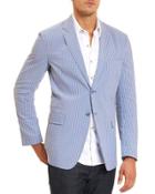Homesteads Striped Two-button Blazer, Blue