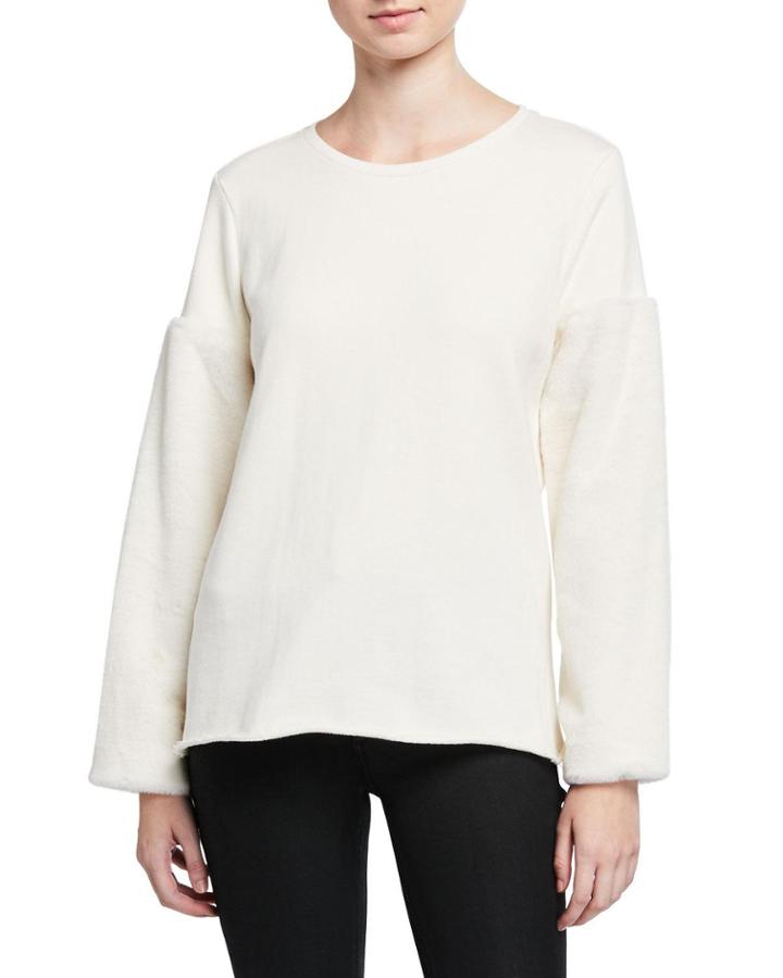 Fleece-sleeve French Tee