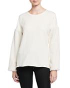 Fleece-sleeve French Tee