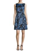 Betsy Full-skirt Sheath Dress, Blue