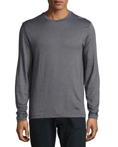 Micro-diamond Long-sleeve T-shirt, Gray