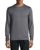 Micro-diamond Long-sleeve T-shirt, Gray